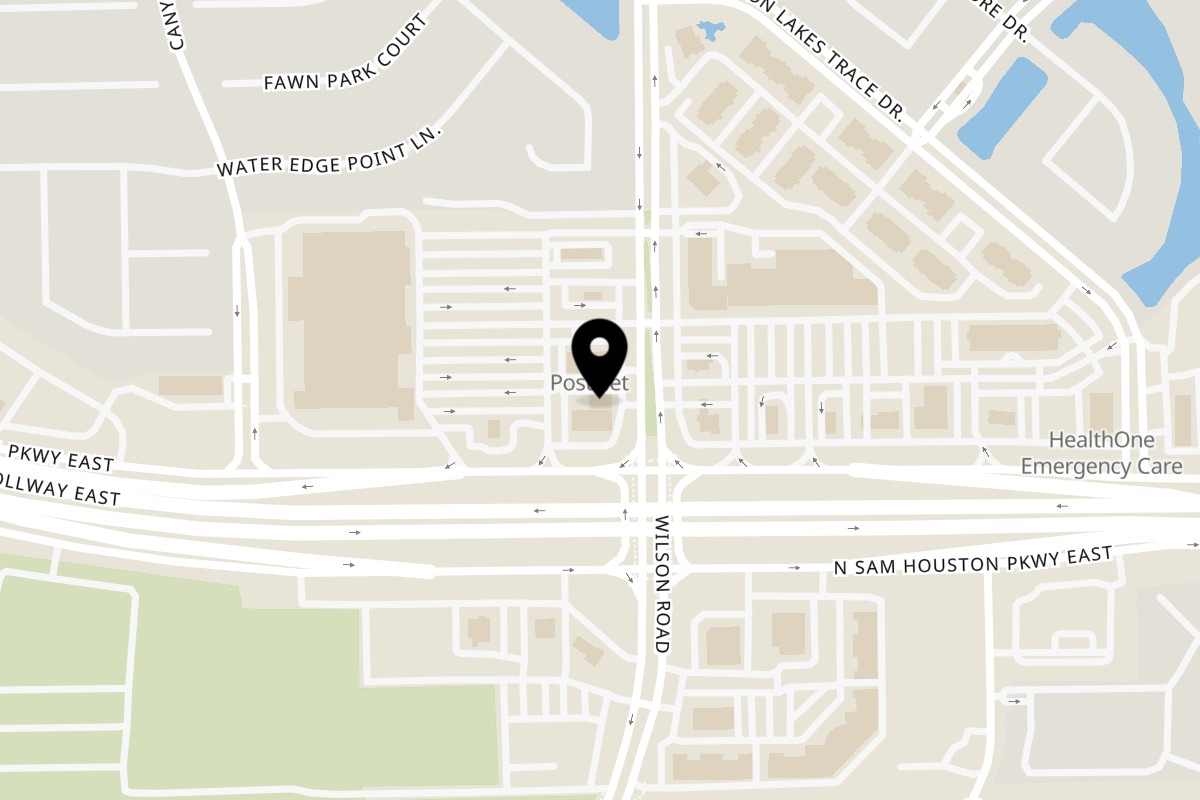 Map showing the location of Southern Maid Donuts on 9455 N Sam Houston Pkwy E #105 in Humble